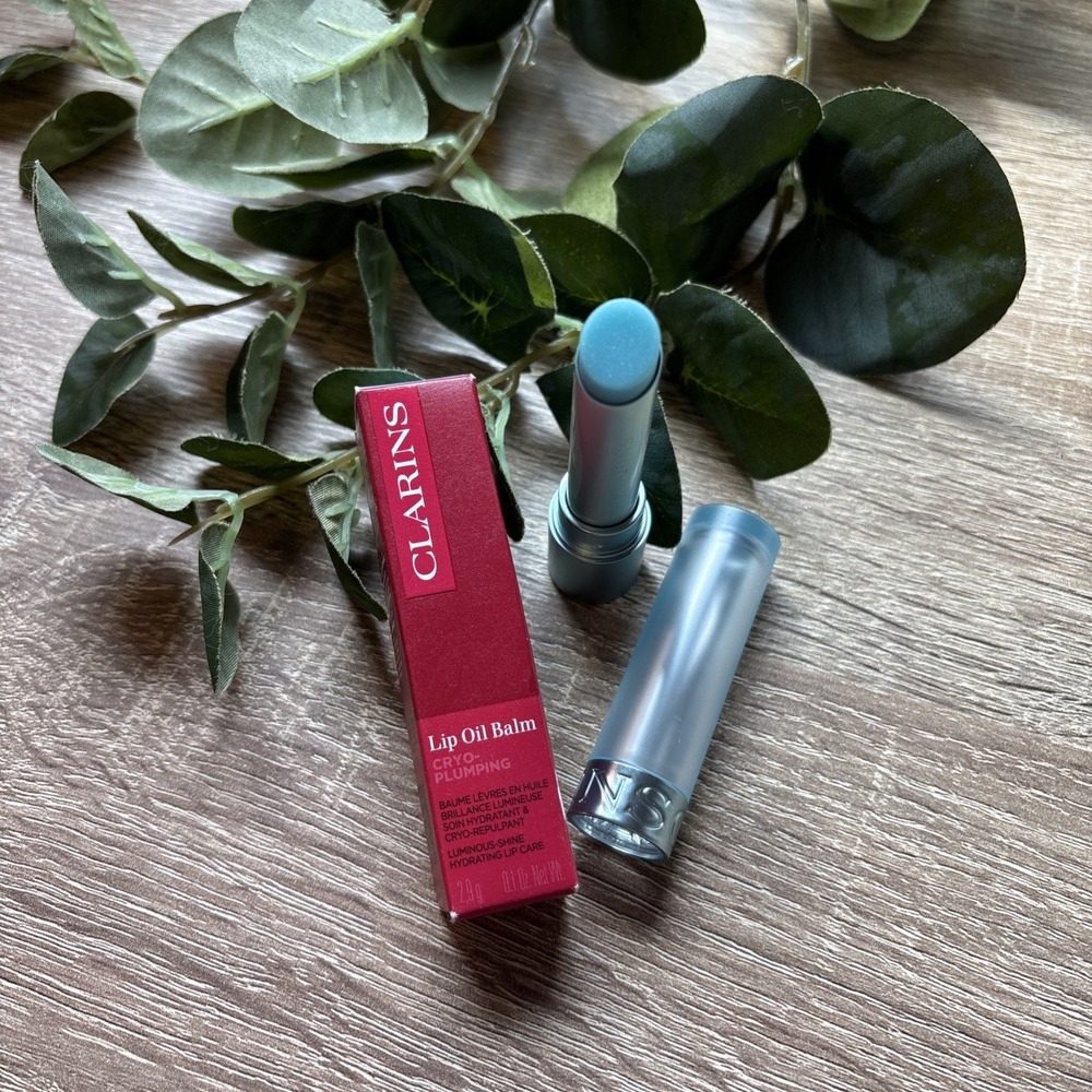 Clarins Lip Oil Balm 00 Cryo Mint Cryo-plumping Plumps Sheer 0.1 Oz New In Box